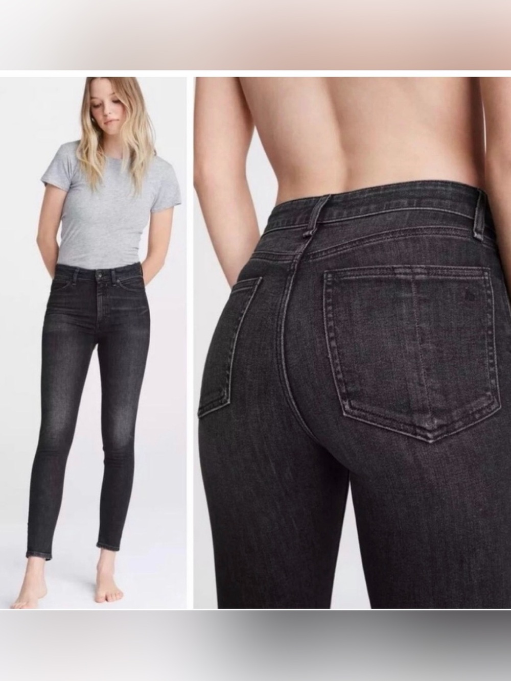 rag & bone Nina High-Rise Washed Black Skinny Jeans